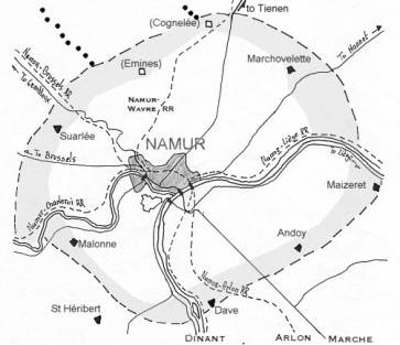 Namur position in 1940